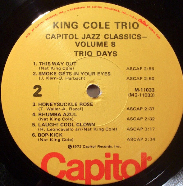 The Nat King Cole Trio : Trio Days (LP, Comp, Mono)