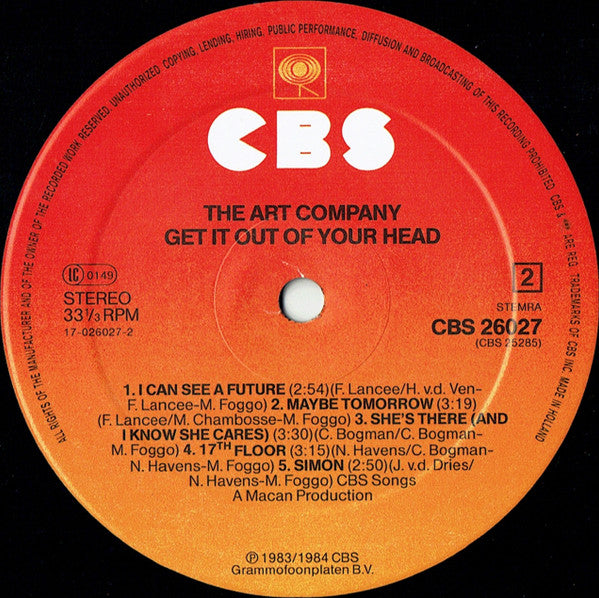 The Art Company : Get It Out Of Your Head (LP, Album)