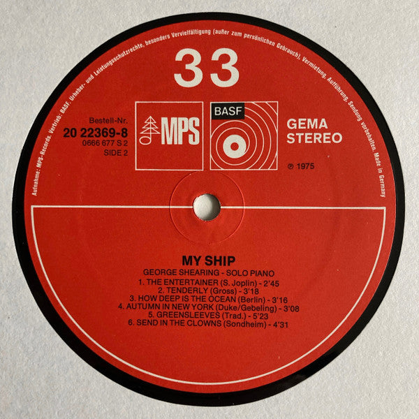 George Shearing : My Ship (LP)