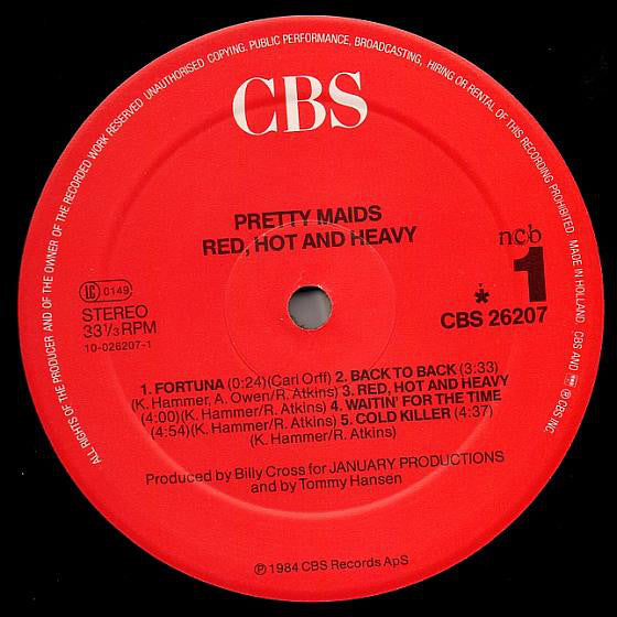 Pretty Maids : Red, Hot And Heavy (LP, Album, RP)