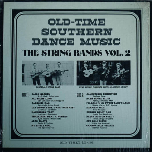 Various : Old Time Southern Dance Music : The String Bands Vol 2 (LP, Comp, RP)