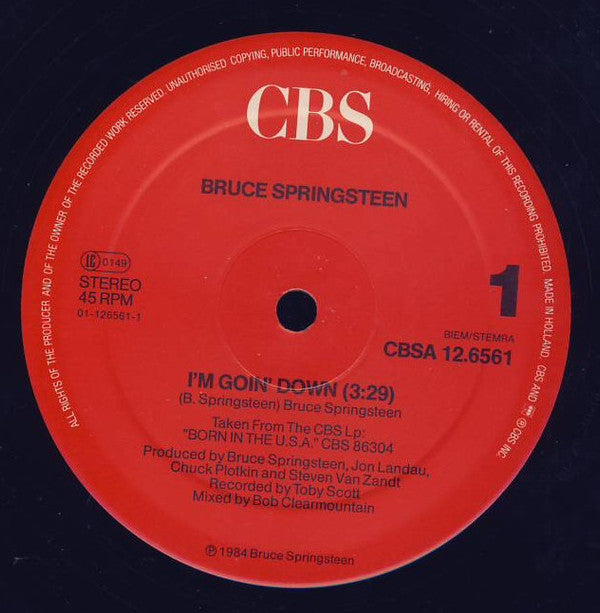 Bruce Springsteen : I'm Goin' Down (12", Maxi)