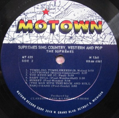 The Supremes : Sing Country Western & Pop (LP, Album, Mono, Roc)