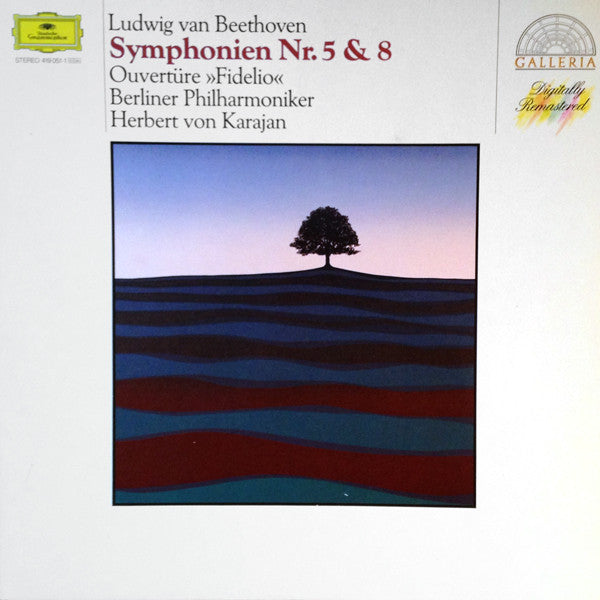 Ludwig van Beethoven / Herbert von Karajan / Berliner Philharmoniker : Symphonien Nr. 5 & 8 / Ouvertüre "Fidelio" (LP, Comp, RM)