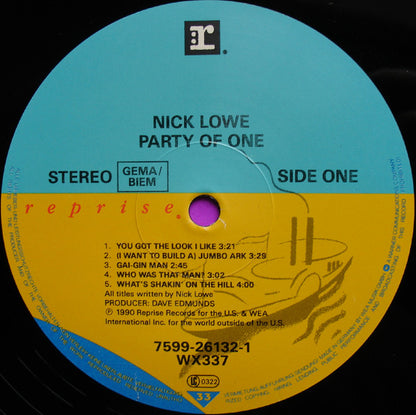 Nick Lowe : Party Of One (LP, Album)