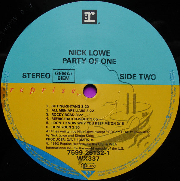 Nick Lowe : Party Of One (LP, Album)