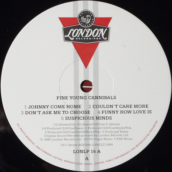 Fine Young Cannibals : Fine Young Cannibals (LP, Album, EMI)