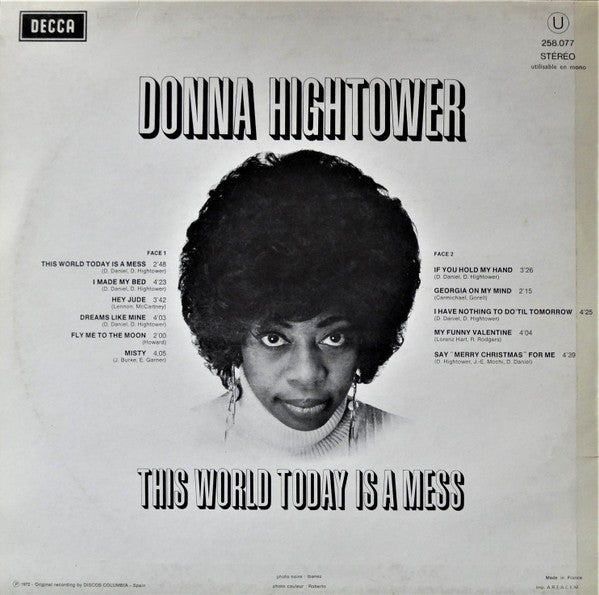 Donna Hightower : This World Today Is A Mess (LP, Album, A.R)