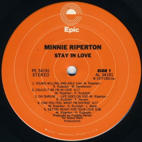 Minnie Riperton : Stay In Love (LP, Album, Ter)