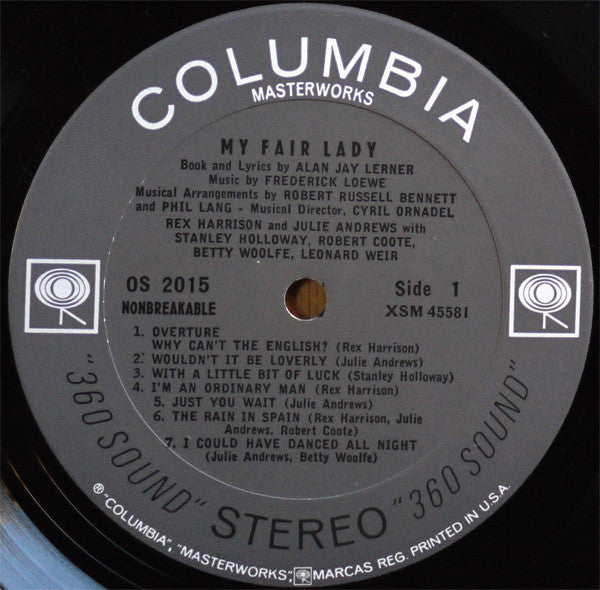 "My Fair Lady" Original London Cast, Rex Harrison, Julie Andrews With Stanley Holloway Book And Lyrics By Alan Jay Lerner Music By Frederick Loewe : My Fair Lady (LP, Album, RE)