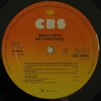 Art Garfunkel : Breakaway (LP, Album, RP)