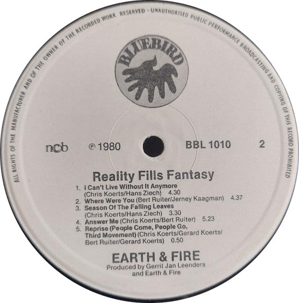 Earth And Fire : Reality Fills Fantasy (LP, Album, RE)