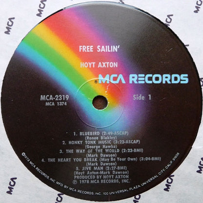 Hoyt Axton : Free Sailin' (LP, Album, Pin)