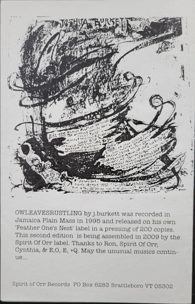 Joshua Burkett : Owlsleavesrustling (LP, RE, Blu)