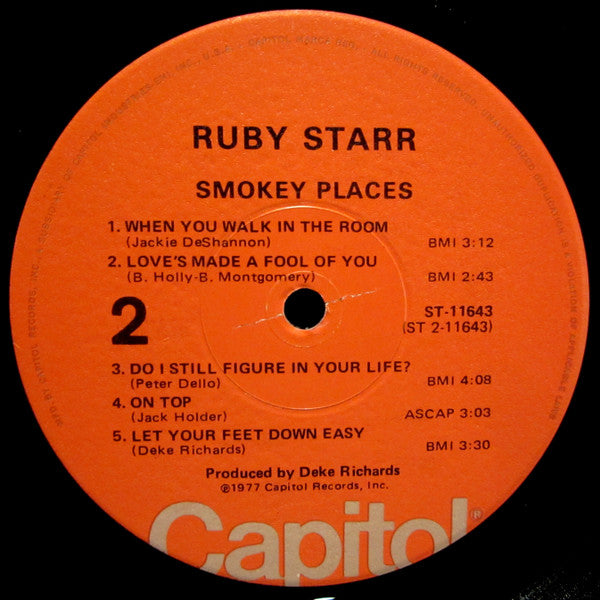 Ruby Starr : Smokey Places (LP, Album, Win)