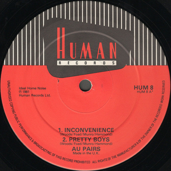 Au Pairs : Inconvenience Pretty Boys Plus Re-Mix Of Headache (12")