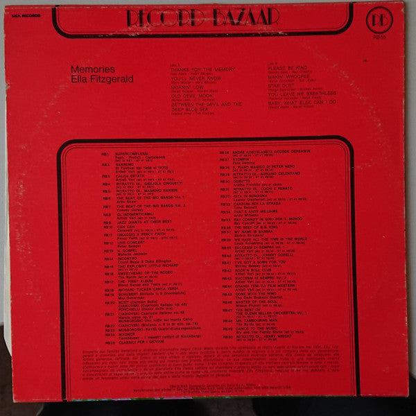 Ella Fitzgerald : Memories (LP, Comp)