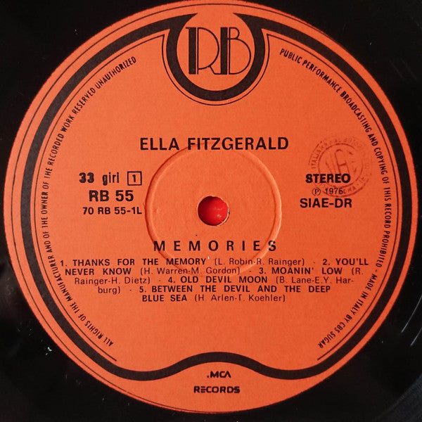 Ella Fitzgerald : Memories (LP, Comp)