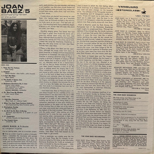 Joan Baez : 5 (LP, Album, RE)