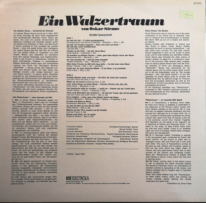 Oscar Straus – Anneliese Rothenberger ∙ Nicolai Gedda ∙ Willi Brokmeier ∙ Brigitte Fassbaender ∙ Wolfgang Anheisser ∙ Edda Moser : Ein Walzertraum (Großer Querschnitt) (LP, Club)