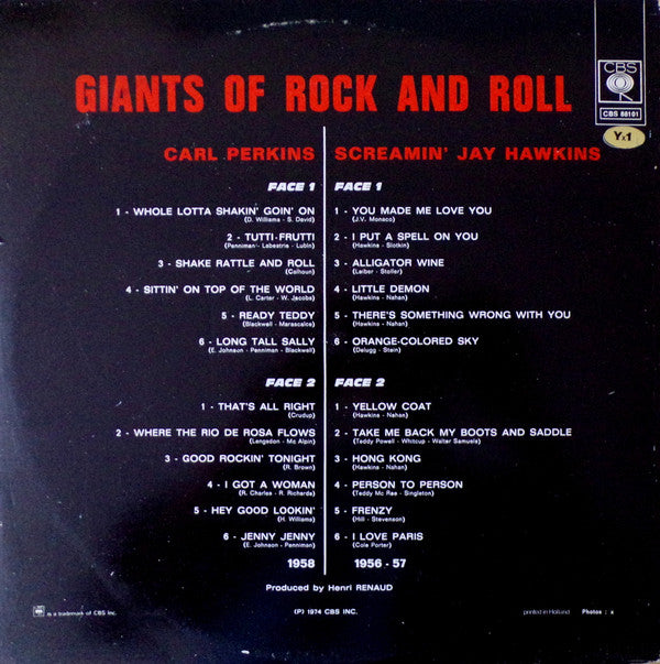 Carl Perkins, Screamin' Jay Hawkins : Giants Of Rock And Roll (2xLP, Comp)