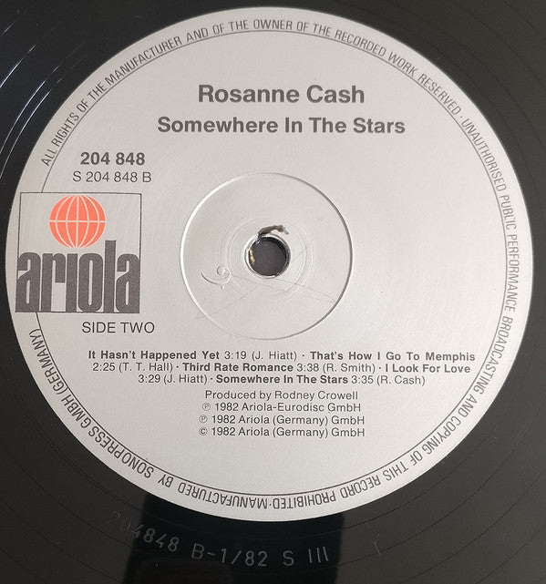 Rosanne Cash : Somewhere In The Stars (LP, Album)