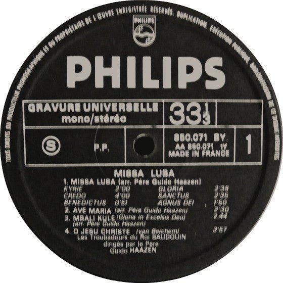 Les Troubadours Du Roi Baudouin : Missa Luba - Messe Des Savanes (De La Bande Originale Du Film "If..." "Sanctus") (LP, Album)