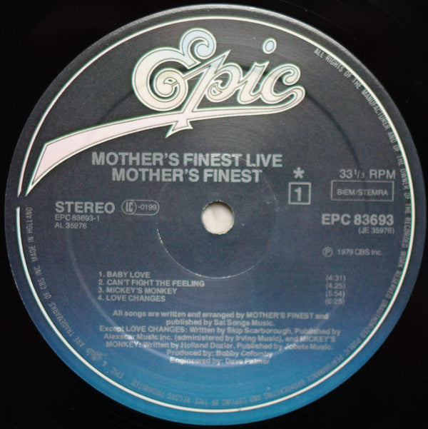 Mother's Finest : Mother's Finest Live (LP, Album, RP)