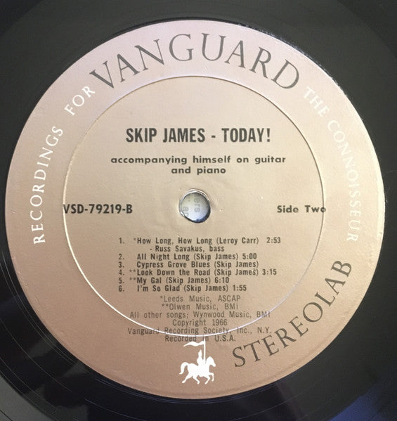 Skip James : Skip James Today! (LP, Album, RP, Ste)