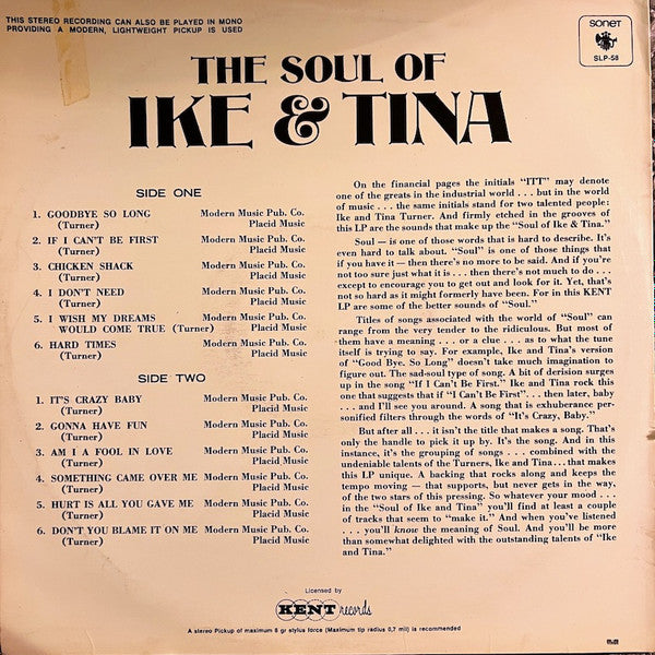 Ike & Tina Turner : The Soul Of Ike & Tina (LP, Album, Comp)