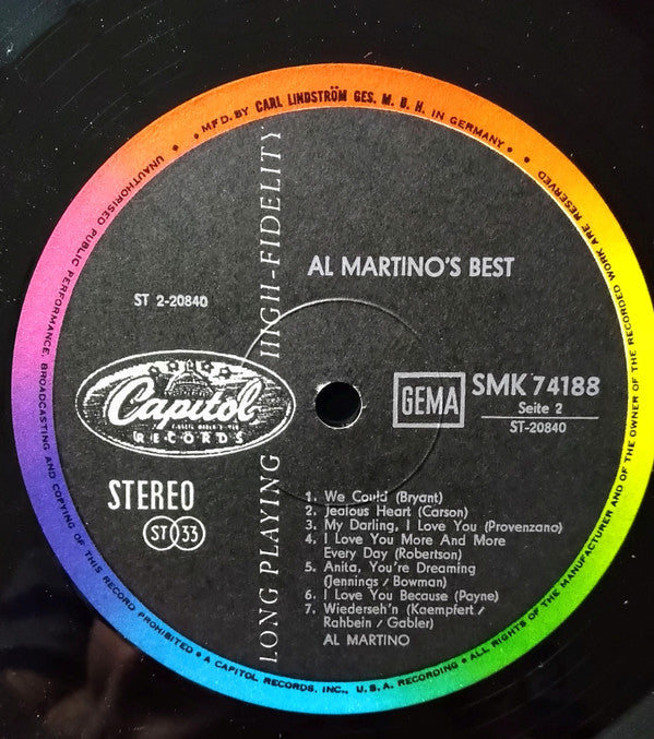 Al Martino : Al Martino's Best (LP, Comp)