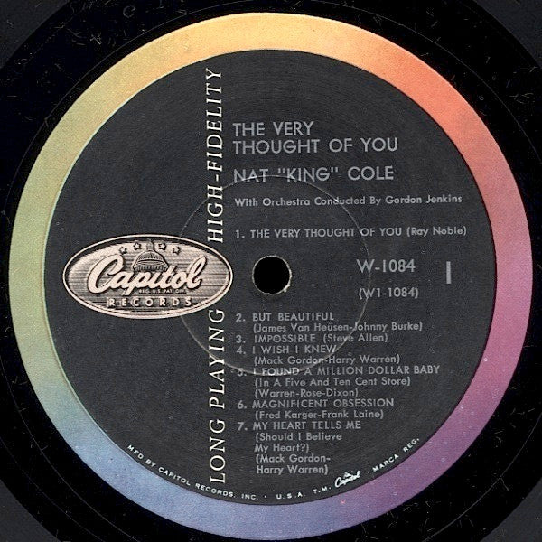 Nat King Cole, Gordon Jenkins And His Orchestra : The Very Thought Of You (LP, Album, Mono, Scr)