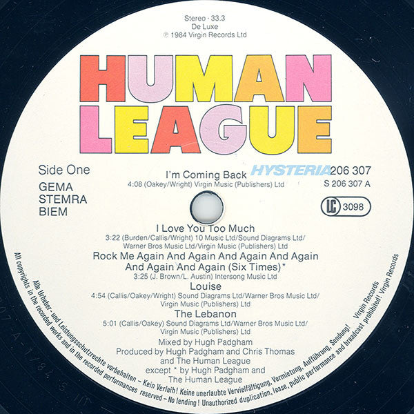 The Human League : Hysteria (LP, Album, Gat)