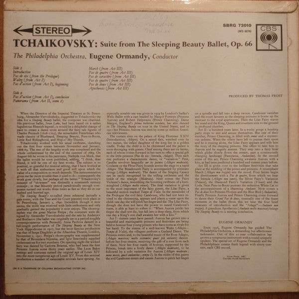 Eugene Ormandy Conducts The Philadelphia Orchestra / Pyotr Ilyich Tchaikovsky : The Sleeping Beauty (LP, Album)