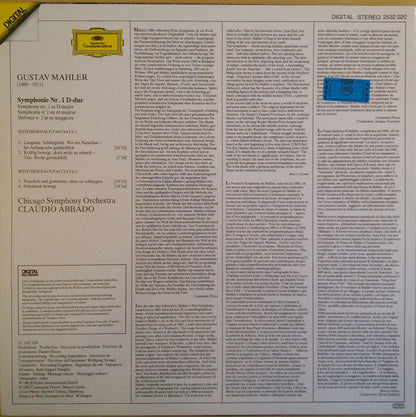 Gustav Mahler - Chicago Symphony Orchestra / Claudio Abbado : Symphonie No. 1 (LP)