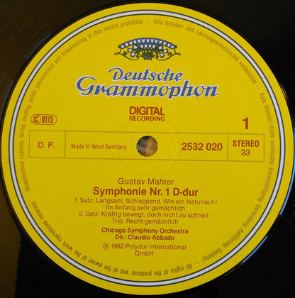 Gustav Mahler - Chicago Symphony Orchestra / Claudio Abbado : Symphonie No. 1 (LP)