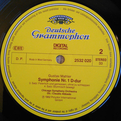 Gustav Mahler - Chicago Symphony Orchestra / Claudio Abbado : Symphonie No. 1 (LP)
