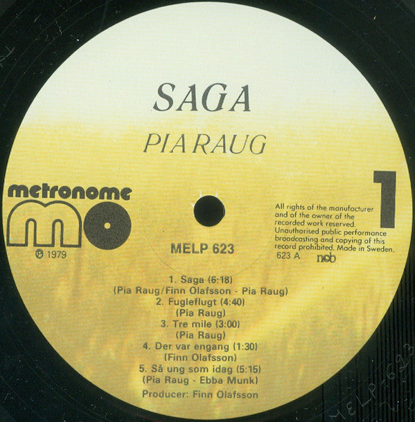 Pia Raug : Saga (LP, Album, Gat)