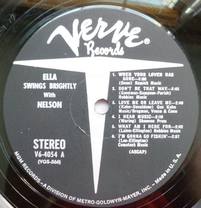Ella Fitzgerald - Nelson Riddle : Ella Swings Brightly With Nelson (LP, Album, MGM)
