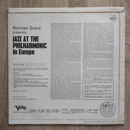 Jazz At The Philharmonic : Norman Granz Presents "Jazz At The Philharmonic" In Europe (LP, Album, Mono)