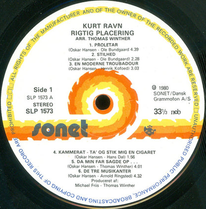 Kurt Ravn : Rigtig Placering (LP, Album)