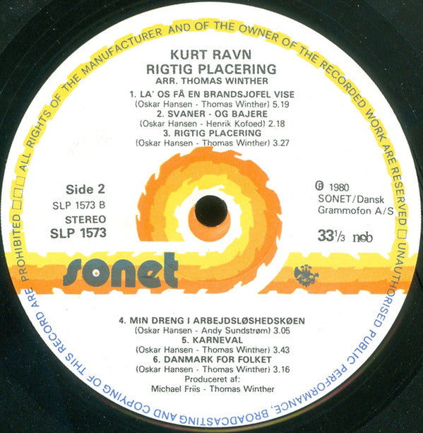 Kurt Ravn : Rigtig Placering (LP, Album)