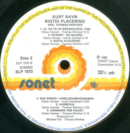 Kurt Ravn : Rigtig Placering (LP, Album)
