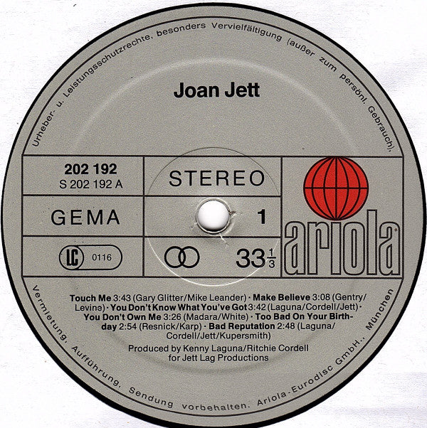 Joan Jett : Joan Jett (LP, Album)