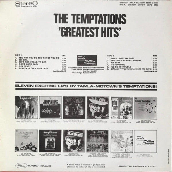 The Temptations : Greatest Hits (LP, Comp)