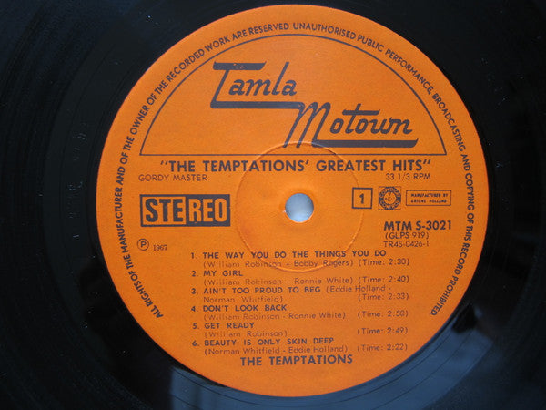 The Temptations : Greatest Hits (LP, Comp)