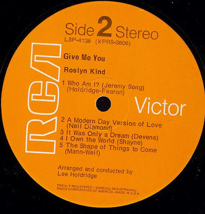 Roslyn Kind : Give Me You (LP, Album, Roc)