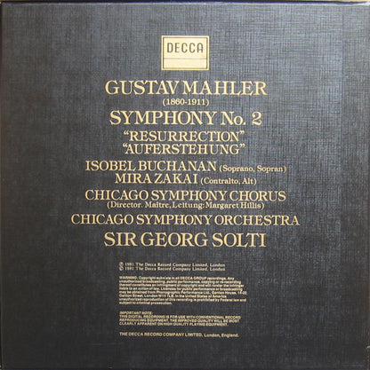 Gustav Mahler, Chicago Symphony Orchestra, Georg Solti : Symphony No.2 (2xLP, Dig + Box)