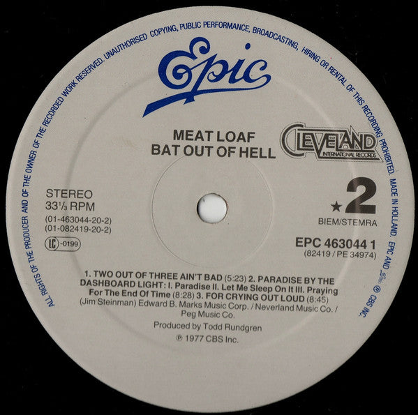 Meat Loaf : Bat Out Of Hell (LP, Album, RE)