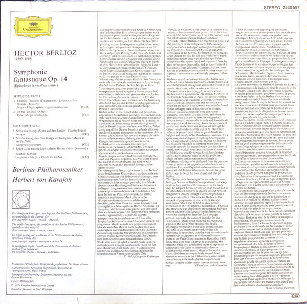 Hector Berlioz - Berliner Philharmoniker · Herbert von Karajan : Symphonie Fantastique (LP, Album, RE)